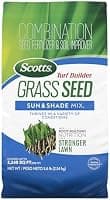 Scotts Turf Builder Grass Seed Sun and Shade Mix product packaging