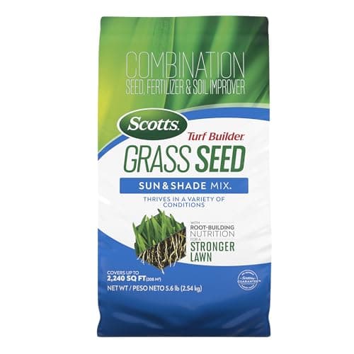 Scotts Turf Builder Grass Seed Sun and Shade Mix product packaging
