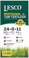 Lesco Professional Turf Fertilizer 24-0-11 (50 lb) product packaging