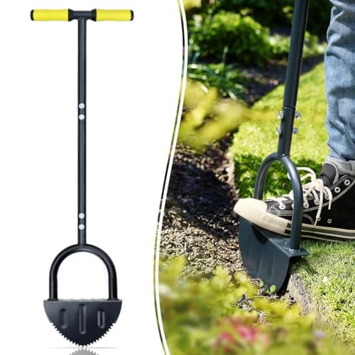 Colwelt Saw-Tooth Half Moon Lawn Edger with T-Grip, 38-Inch