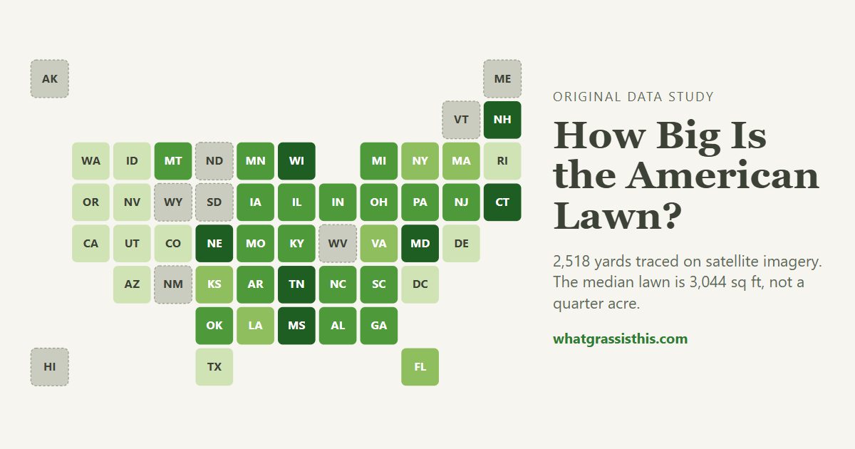 How Big Is the American Lawn? 2,518 Measured Yards Say 3,000 Square Feet, Not a Quarter Acre